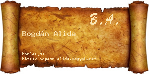 Bogdán Alida névjegykártya