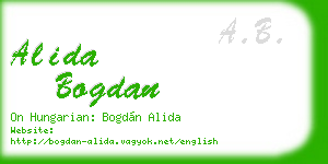 alida bogdan business card